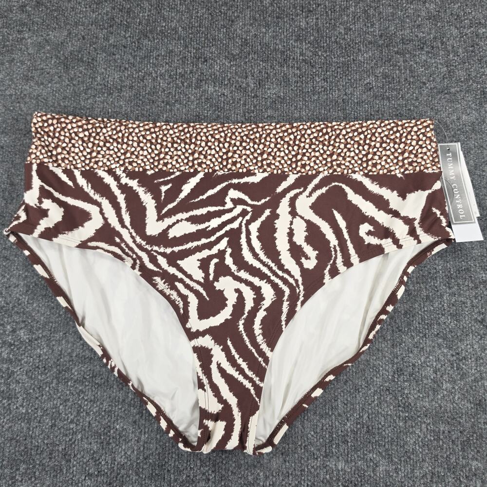 La Blanca Tummy Control Women's Plus Size 20W Brown Zebra High Waist Bikini Bott